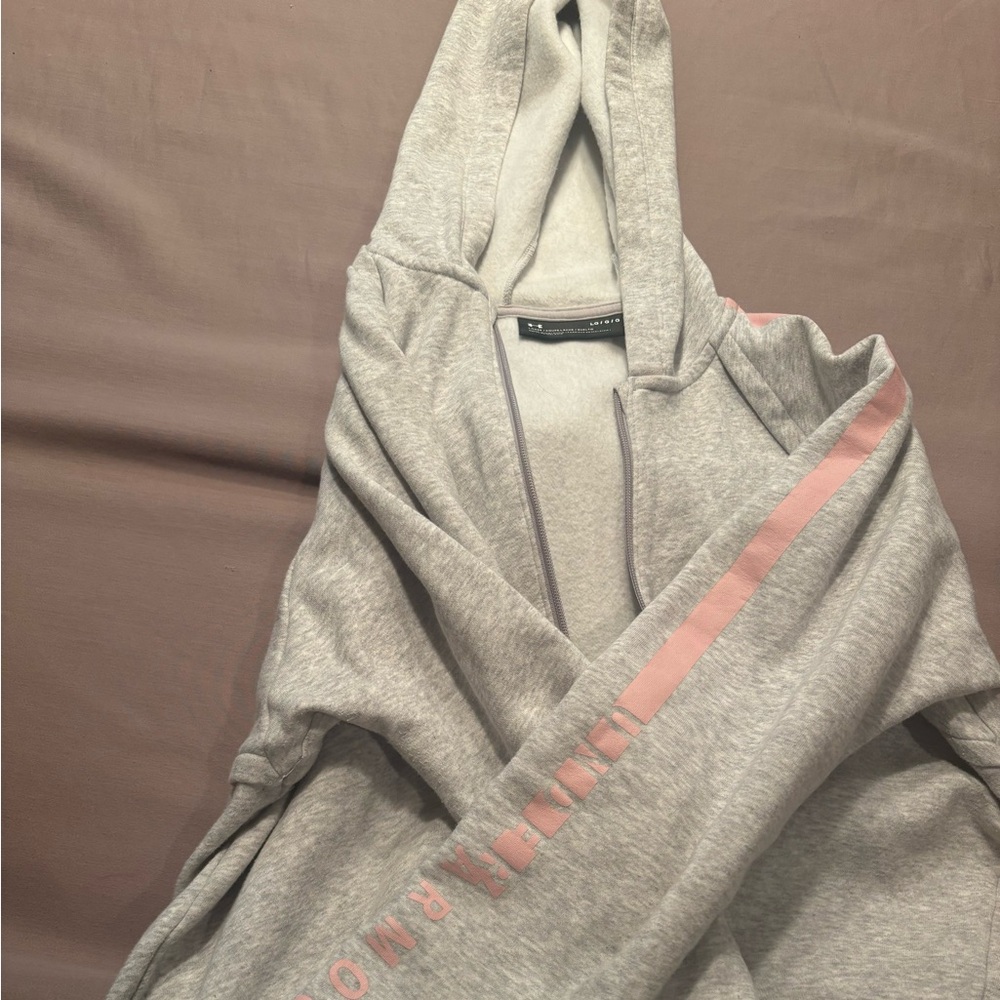 Gray and Pink Under Armour Hoodie